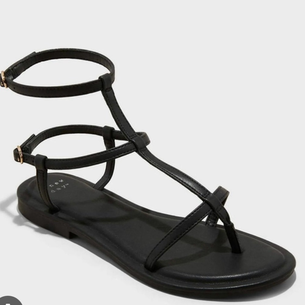 A New Day Women's Gillian Gladiator Sandals, Size 7.5 - Black NWT
